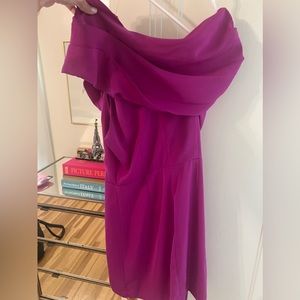 One Shoulder Purple Hemline mini dress